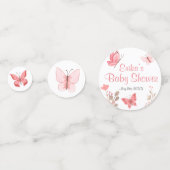 Pink Butterflies and Flowers Baby shower Confetti (Voorkanten)