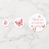 Pink Butterflies and Flowers Baby shower Confetti (Achterkanten)