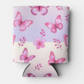 Pink butterflies and flowers pattern blikjeskoeler (Voorkant)