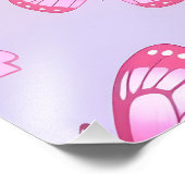 Pink butterflies and flowers pattern foto afdruk (Hoek)