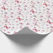 Pink Butterflies  Cadeaupapier (Hoek)