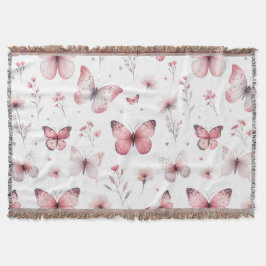 Pink Butterflies Deken
