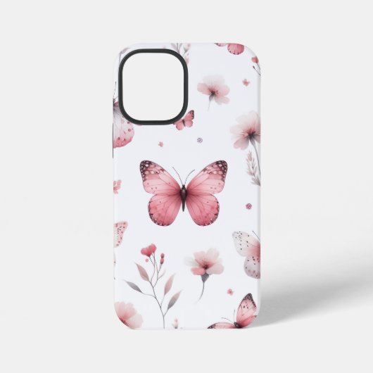 Pink Butterflies  iPhone Hoesje (Achterkant)