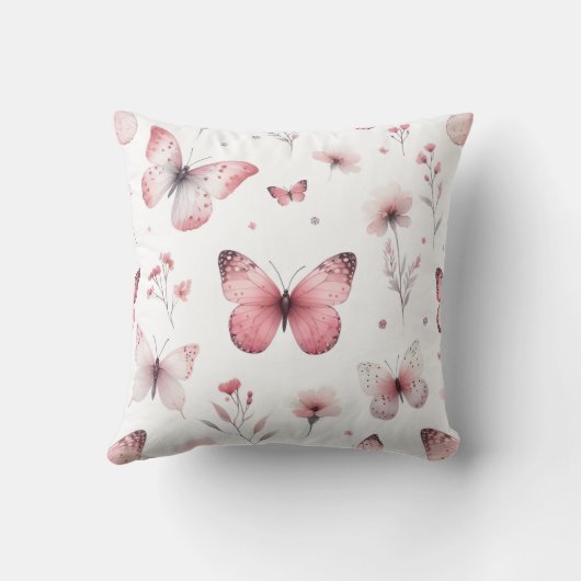 Pink Butterflies  Kussen (Achterkant)