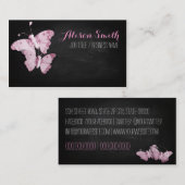 Pink Butterflies on black chalkboard Visitekaartje (Voorkant / Achterkant)