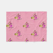 pink butterflies pattern fleece deken (Voorkant (Horizontaal))