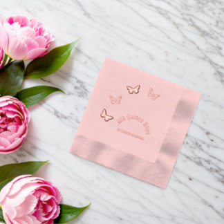 Pink Butterflies Quinceanera Folie Servetten