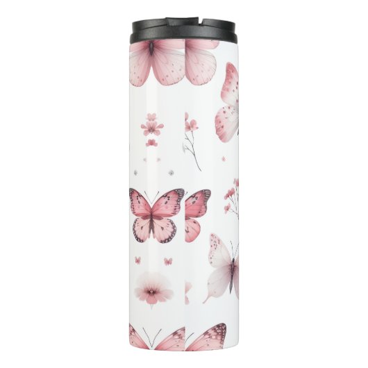 Pink Butterflies  Thermosbeker (Achterkant)