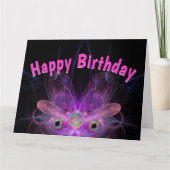 Pink Butterfly Angel Happy Birthday BIG Kaart (Voorkant)