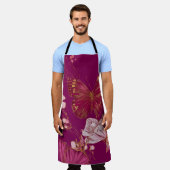 Pink Butterfly Apron Schort (Gedragen)