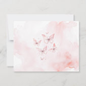 Pink Butterfly Baby shower Bedankt Card (Achterkant)