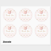 Pink Butterfly Baby shower Bedankt Ronde Sticker (Vel)