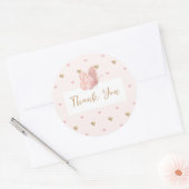 Pink Butterfly Baby shower Bedankt Ronde Sticker (Envelop)