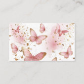 Pink butterfly Baby Shower Enclosure Card Informatiekaartje (Achterkant)