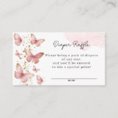Pink butterfly Baby Shower Enclosure Card Informatiekaartje (Voorkant)