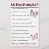 Pink Butterfly Baby shower Games Flyer (Achterkant)
