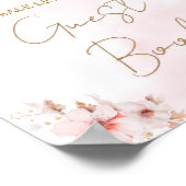 Pink Butterfly Baby shower Girl Gastboek Poster (Hoek)