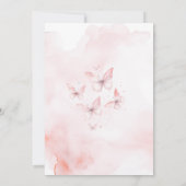 Pink Butterfly Baby Sprinkle Girl Invitation  Kaart (Achterkant)