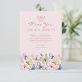 Pink Butterfly Birthday Bedankkaart (Staand voorkant)