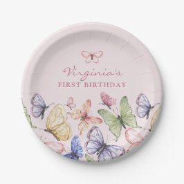 Pink Butterfly Birthday Papieren Bordje