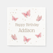 Pink Butterfly Birthday Servet (Voorkant)