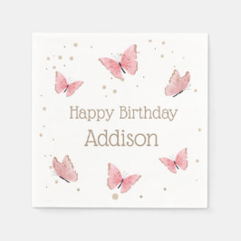 Pink Butterfly Birthday Servet