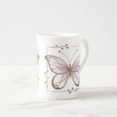 Pink Butterfly Bone China Mug Porselein Kop (Voorkant rechts)