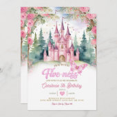 Pink Butterfly Castle Her Royal Five-ness Birthday Kaart (Voorkant / Achterkant)