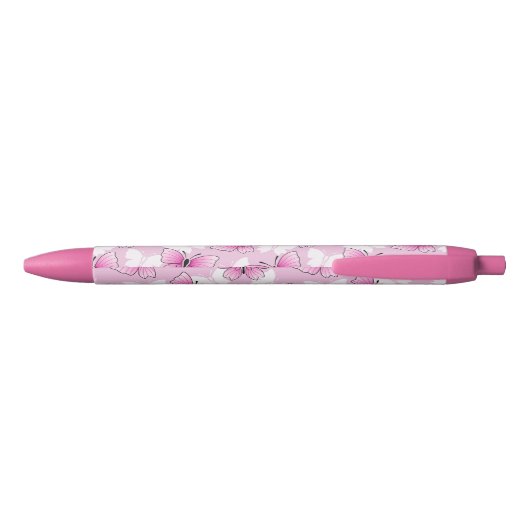 Pink Butterfly Cute Kawaii Personalized Pen (Achterkant)