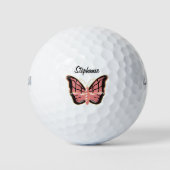 Pink Butterfly Design Golfballen (Voorkant)