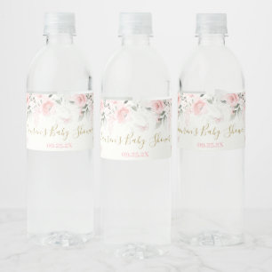 Pink Butterfly Eten en Drinken Label Set Waterfles Etiket