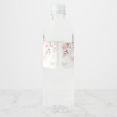 Pink Butterfly Eten en Drinken Label Set Waterfles Etiket (Achterkant)