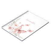 Pink Butterfly Floral Personalized Notitieboek (Linkerzijde)