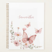 Pink Butterfly Floral Personalized Planner (Voorkant)
