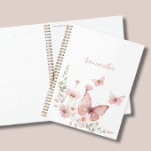 Pink Butterfly Floral Personalized Planner