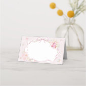 Pink Butterfly Floral Place Card Plaatskaartje (Voorkant)