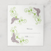 Pink Butterfly Floral Reception Place Card Plaatskaartje (Buitenkant ongevouwen)