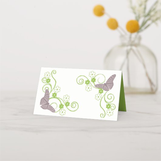 Pink Butterfly Floral Reception Place Card Plaatskaartje (Achterkant)