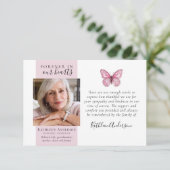 Pink Butterfly Fotobegrafenis Dank u kaarten (Staand voorkant)