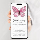 Pink Butterfly Funeral Digital Eviet Kaart