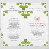 Pink Butterfly Funeral Memorial Service Programme (Voorkant / Achterkant)