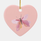 Pink Butterfly gepersonaliseerde naam Keramisch Ornament (Achterkant)