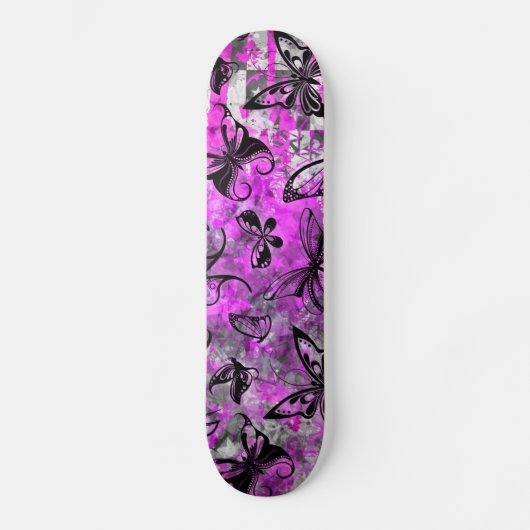 Pink Butterfly Graffiti Skateboard (Voorkant)