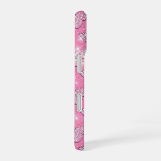 Pink Butterfly iPhone 16 Hoesje (Rechterkant)