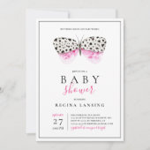 Pink Butterfly Kisses Baby shower Kaart (Voorkant)