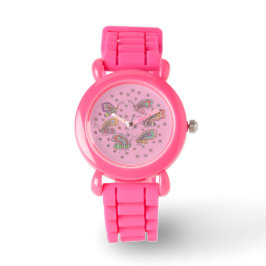 Pink Butterfly Lady Watch Horloge