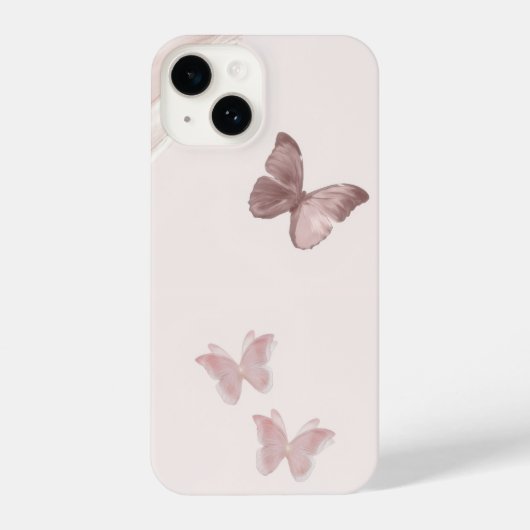 Pink Butterfly Minimalist Phone Case iPhone Hoesje (Achterkant)