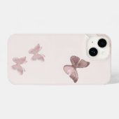 Pink Butterfly Minimalist Phone Case iPhone Hoesje (Achterkant horizontaal)