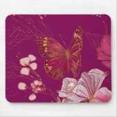 Pink Butterfly Mousepad Muismat (Voorkant)