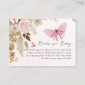 Pink Butterfly Pampas Grass Bohemian Baby Shower   Informatiekaartje (Voorkant)
